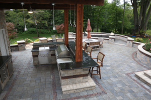 residential landscaping outdoor kitchen area northwestern in
