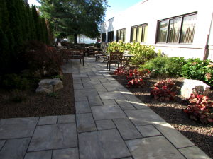 commercial landscaping enclosed sitting area northwestern in