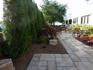 commercial landscaping outdoor sitting area northwestern in