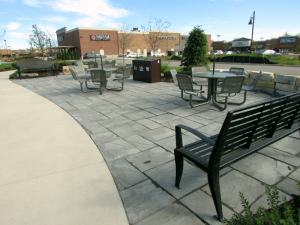 commercial landscaping restaurant seating area northwestern in