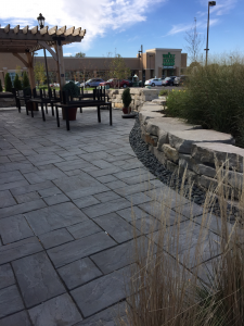 commercial landscaping stone eating area northwestern in