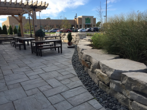 commercial landscaping enclosed outdoor sitting area northwestern in