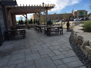 commercial landscaping enclosed restaurant patio northwestern in